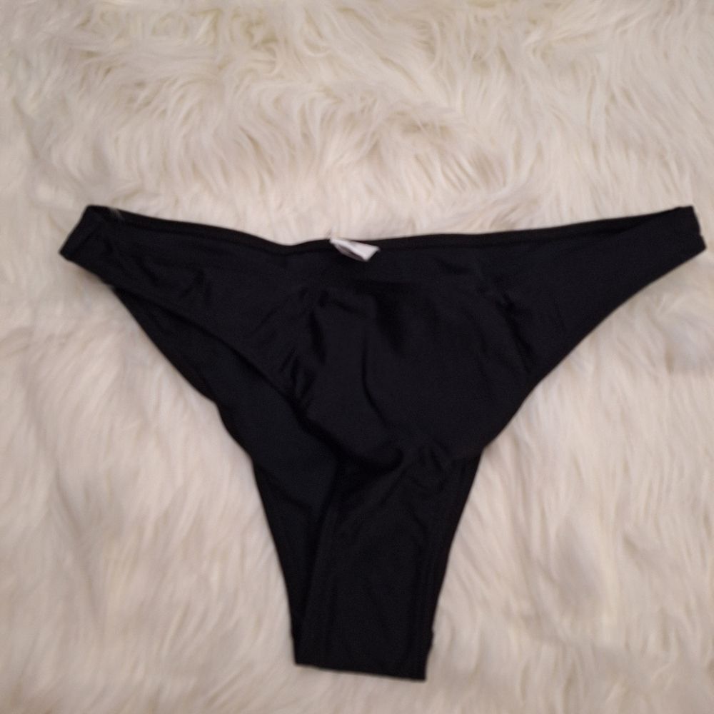 Shekini Black Bikini Bottom Triangle Flat Front XL
